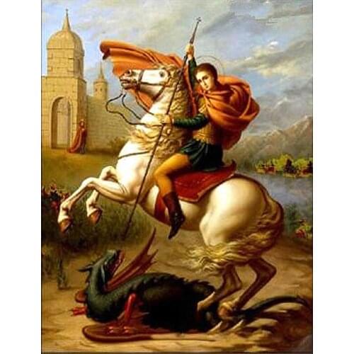 5D Round Diamond Painting Cross Stitch Kits Full Diamonds Embroidery George Icons Home Decor Mosaic Pictures Of Rhinestone L1042