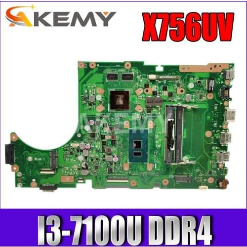 90NB0C70-R00030 Motherboard for ASUS X756UXK X756UVK X756UQK Mainboard I3-7100U 2GB GPU DDR4 slot