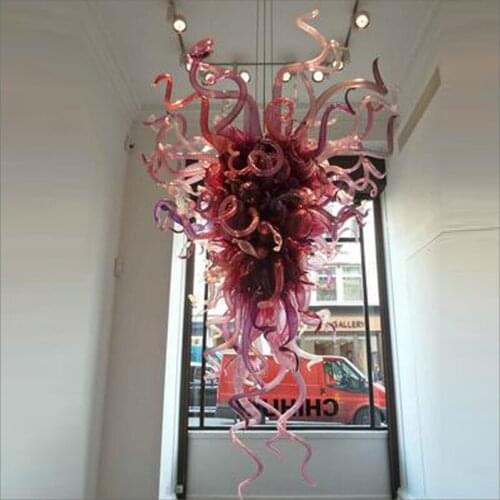 Abstract Outdoor Blown Murano Glass Chandeliers Chihuly Style Hand Blown Glass Modern LED Chandeliers