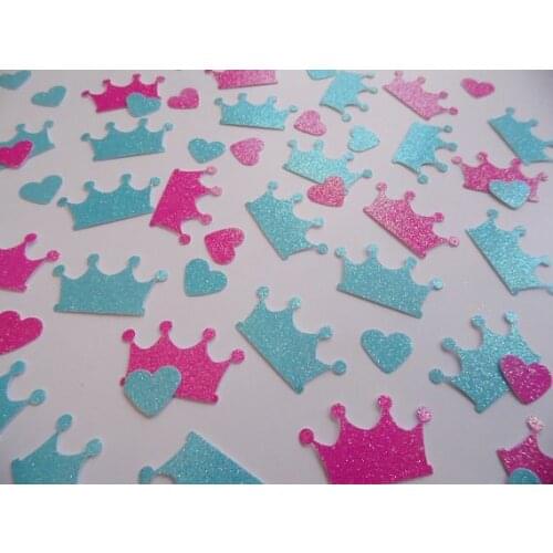 Glitter Princess Crown Valentines Day Decorations birthday Wedding scatter bridal baby shower Table decor scrapbook Confettis