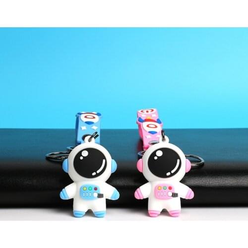 Creative Cartoon Astronaut Keychain Spaceman Silicone Pendant For Woman Childrens Book Backpack Car Keychain Accessories