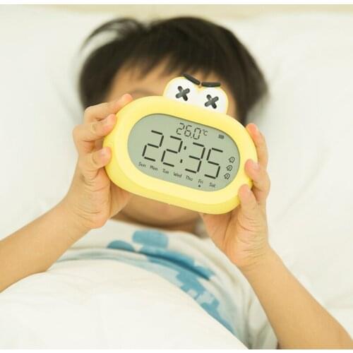Alarm clock mute with bedside electronic luminous sound super high volume cartoon dual-purpose childrens special timer