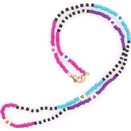 Go2Boho Chain For Mask Straps Holder Necklace Sunglasses Chain Lanyard Colorful Bead Chains For Women Child Fashion Jewelry