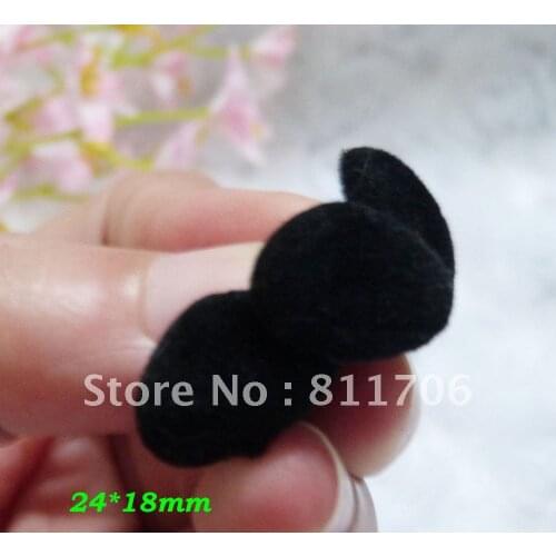 24*18mm Black Toy Animal Triangle Flocking Plastic Noses Bear Toy with Washers free shipping
