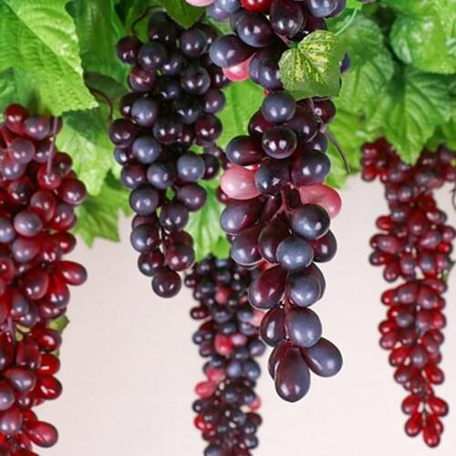 Black / Green / Red / Agate / Purple Simulation with Frost Grape Bunch Photo Model Green Plant Interior Decoration Pendant