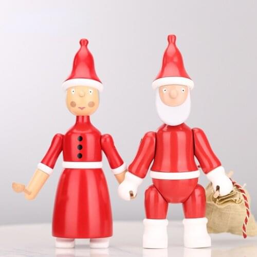 Nordic Decorative Santa Claus Wooden Figurine Kids Room Bedroom Living Room Home Decoration Accessories Ornaments Holiday Gift