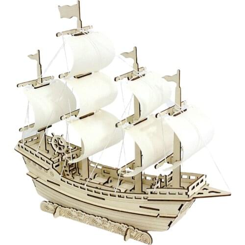 1 Set 3D Wooden Ship Jigsaw Toys Learning Model DIY Sailing Boat Puzzle Gift Kids Wood Assembly Toy For Kids Adult Gifts #20