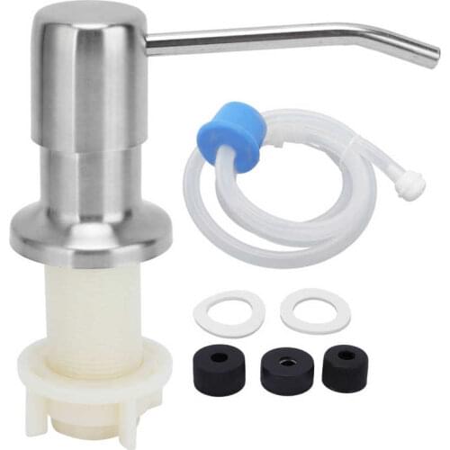10.5 X 11.5cm Sink Soap Dispenser Kit Pump Head Kit Stainless Steel Kitchen Sink Built In Liquid Dispenser With Extension Tube