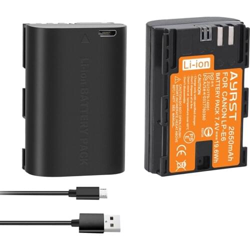 LP-E6 LP E6 2650mAh 7.4V LPE6 LP-E6N Camera Battery for Canon 5D Mark II III IV 5DS 5DS R EOS 6D 70D 80D Cameras