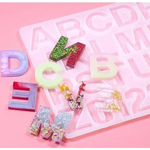Letter A to Z Mold Alphabet & Number Silicone Molds Initial Mold Large Clear Resin Mold Epoxy Resin Craft Supplies (36 Cavity)