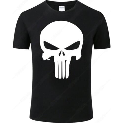 100% Cotton Punisher T Shirt Men Women 2021 Summer Short Sleeve Skull Print T-shirt Harajuku Tops Cool Tee Brand Clothes J41