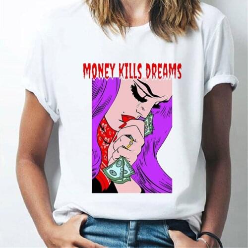 Short Sleeve Casual 90s Girls clothing tops graphic Tshirt Harajuku T shirt Womens T-shirt Fashion woman Print Tshirt Mujer