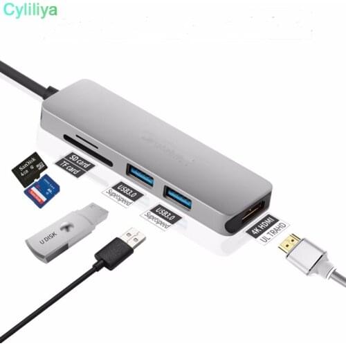 Typt-c Type C Hub USB C USB3.1 Hub with HDMI 5 in 1 Combo Hub with 2 USB3.0 Ports SD TF Card Reader USB adapater free post
