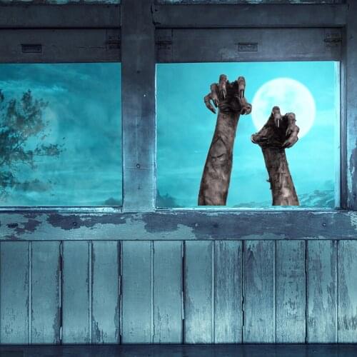 Halloween Wall Stickers Self-adhesive PVC Scary Stickers Halloween Decorations for Home Outdoor 3D View Scary Ghost Hand Sticker