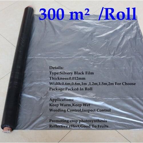 Wholesale 300m²/Roll 0.012mm Silvery Black Reflective Plastic Mulch Film Agricultral Orchard Tee Double Color Planting Film