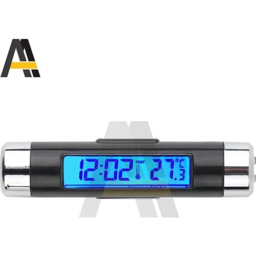 1pcs Portable Car Digital Clock & Temperature Display Electronic Clock Thermometer Auto Electronic Clock LED Backlight Display