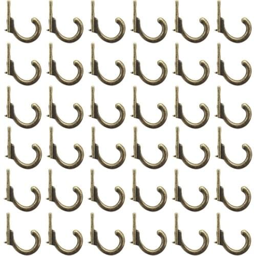 Practical 30pc Vintage Bronze Wall Mounted Single Hook Hangers (A)