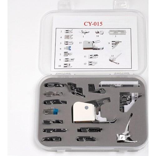 15pcs/set Creative Using Sewing DIY Presser Foot Household Multipurpose Walking Feet for Home Sewing Machine Accessories CY-015