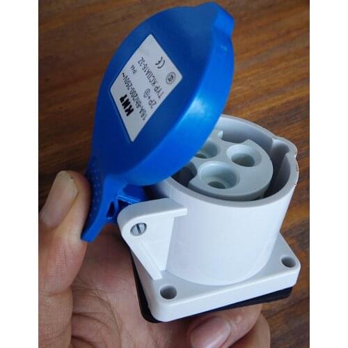 Industrial Waterproof Aviation 16A3P Socket Stage Lighting Audio Power Box Panel Socket Industrial Connection