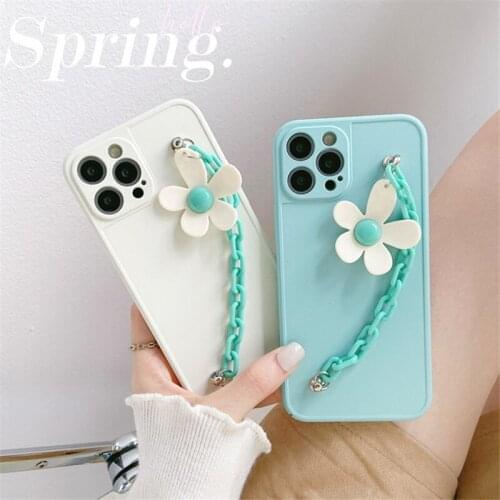 Sweet girls Mint green Bracelet Shockproof Phone Case For iPhone 12 11 Pro Xs Max X Xr 7 8 Plus Lens Protection Case Back Cover