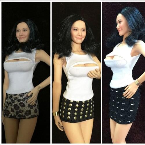 In Stock 1/6 Scale Sexy Female Figure Accessory Secretary Teacher OL Uniform Vest Short Skirt Set Model for 12'' Body