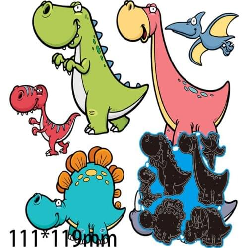 5PCS Dinosaurs metal Cutting Dies Stencil Dies Cut Scrapbooking album christmas Craft Stamps embossing 2021 New dies cutter