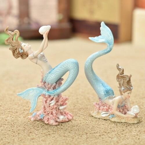 CREATIVE RESIN CUTE MERMAID PRINCESS FIGURINE VASE FISH TANK ORNAMENT DECOR ART HOME FURNISHING DECORATION CRAFTS BIRTHDAY GIFT