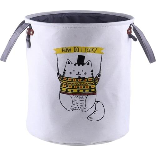 Elephant Cat Foldable Laundry Basket Waterproof Bathroom Dirty Clothes Storage Baskets For Toy Sundries Kids Room Organizers