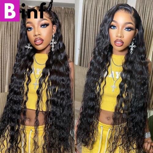 28 30 Inch Loose Deep Wave Wig 150% 180% Density Closure Wig Peruvian Hair Human Hair Wigs For Black Women 13x1 Lace Frontal Wig