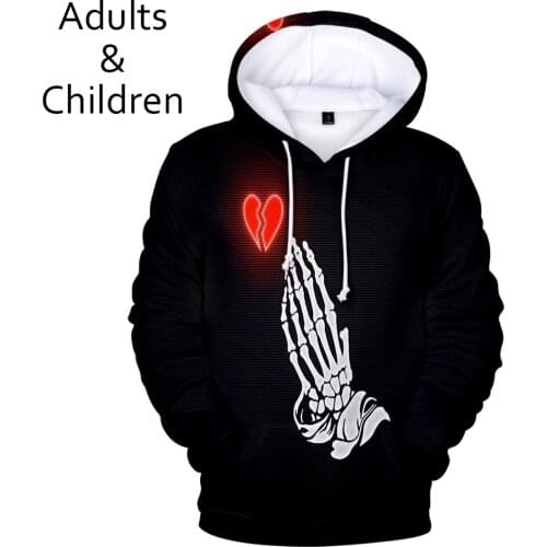 3D Juice WRLD Hoodies Men Women Sweatshirts Harajuku Kids Autumn Pullover Suitable 3D Juice WRLD boys girls black Casual Hooded
