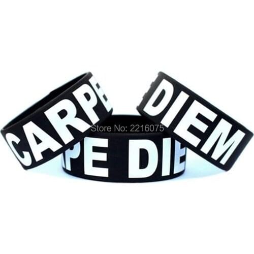 300pcs Inspirational CARPE DIEM wristband silicone bracelets free shipping by DHL express