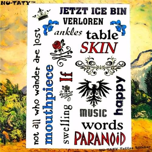 Nu-TATY Eagle Crown Temporary Tattoo Body Art Flash Tattoo Stickers 17*10cm Waterproof Fake Tatoo Car Styling Wall Sticker