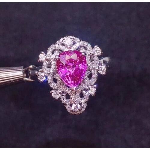 Y402 Fine Jewelry Sapphire Ring Natural 1.6ct Lavender Sapphire Gemstone Pure 18K Gold Jewelry For Women Diamonds Rings