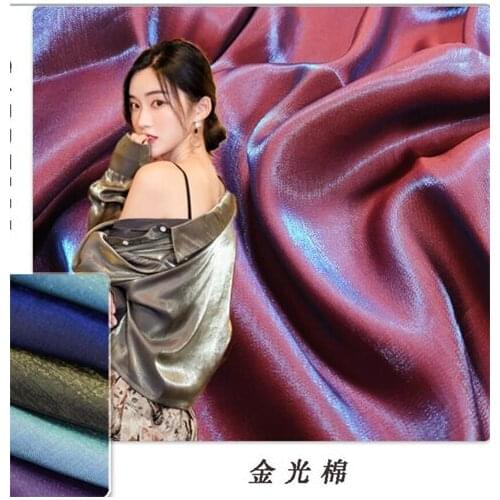Golden cotton flash cotton Mermaid Ji Liang silk cotton fantasy color Star River polarized fabric dress shirt Hanfu fabric