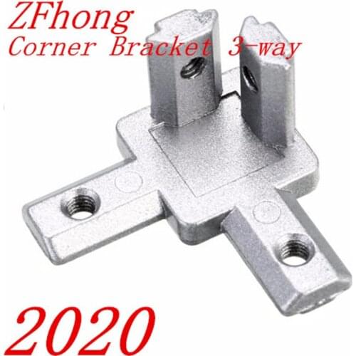10pc 2020 Aluminum profile 3-Way End Corner Bracket Connector for T slot Aluminum Extrusion Profile with screws