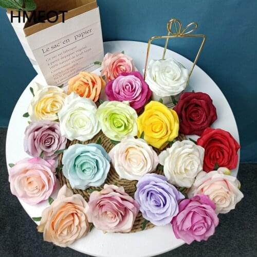 10Pcs Rose Heads Artificial Flower DIY Wedding Decoration Flower Wall Bride Brooch for Home Christmas Decor ValentineS Day Gift