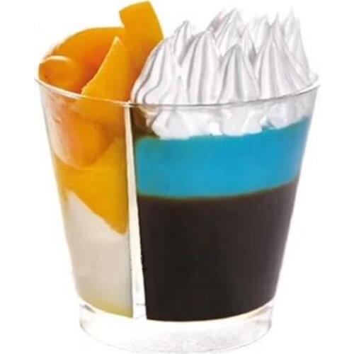 Promotion - Event Party Wedding Festival Suppliers, Disposable Plastic Tableware, 78*71mm/200ml Dessert 2Flavor Cup, 10/Pack