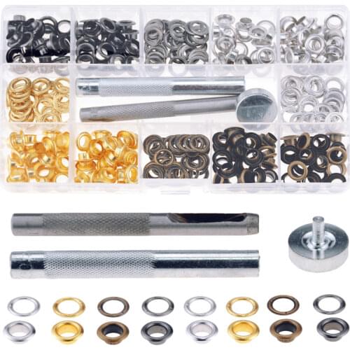 200sets Metal Eyelets with Grommet Dia.6mm for DIY Scrapbooking Cap Leather craft Shoes Belt Bag Tag Clothes Accessories