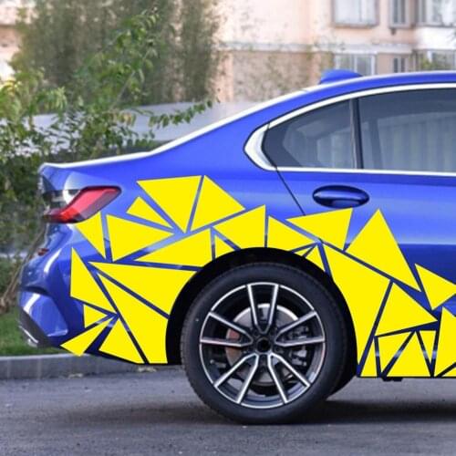 200x60cm Car Stickers Matte Black Triangles Car Side Sticker Camouflage Car-styling Vinyl Decal Decor Car Auto Decals Decoration
