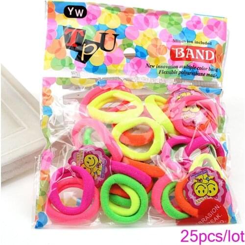 25pcs/bag 2021 New Fashion Child Baby Kids Ponytail Holders Hair Accessories For Girl Headwear Rubber Hair Band Tie Gum