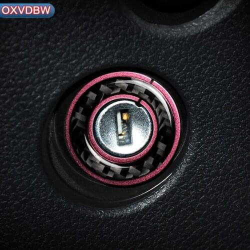 For volkswagen scirocco golf 6gti Accessories Car Engine Start Stop Ignition Key Ring Stickers Carbon Fiber circle Trim styling