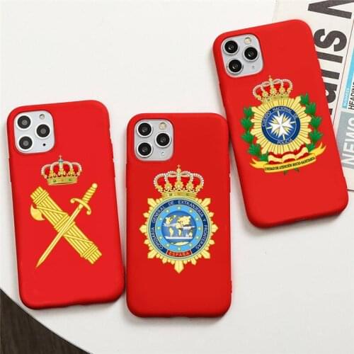 Spain National Police Phone Cases For iphone 12 11 Pro Max Mini XS 8 7 6 6S Plus X SE 2020 XR Red Cover