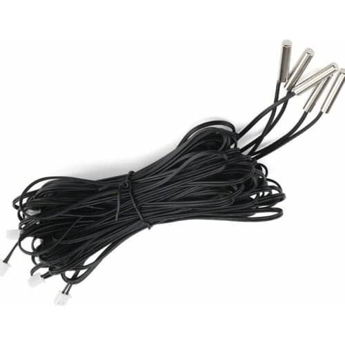 500pcs NTC Thermistor Temperature Sensor 2m long Wire 10K 1% 3950 Waterproof Temperature Probe 5*25mm Stainless Steel Probe