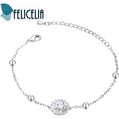 Felicelia Classic Silver/ Gold Color Adjustable Cubic Zirconia Bracelet for Women Mothers Day Gift