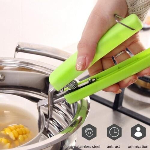 Hot Bowl Holder Dish Clamp Pot Pan Gripper Clip Dish Plate Bowl Clip Retriever Tong Silicone Handle Picnic Tool Accessories