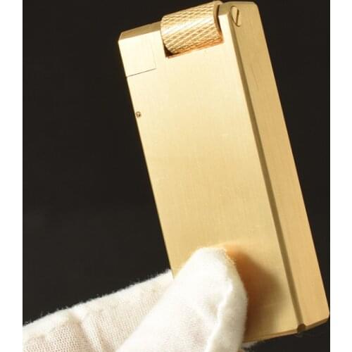 CNC no logo Trench kerosene lighter Heavy brass fuselage wheel ignition vintage windproof kerosene lighter 6.4cm 136g