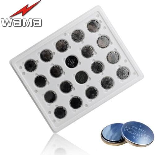 20x Wama CR2016 3V Button Batteries Car Remote Control Lithium Coin Cells Batteries LM2016 BR2016 DL2016 KCR2016 new