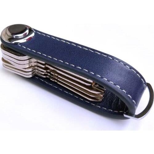 Leather Key Pouch Storage Zinc-Alloy Car Keyring Keyfob Metal Waist Hanging KeyChain Key Holder Trinket Collector Housekeeper