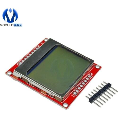 10PCS 3.3V Dot Matrix LCD Module Display Monitor White Backlight Adapter PCB 84*48 84x48 5110 Screen For Arduino Controller