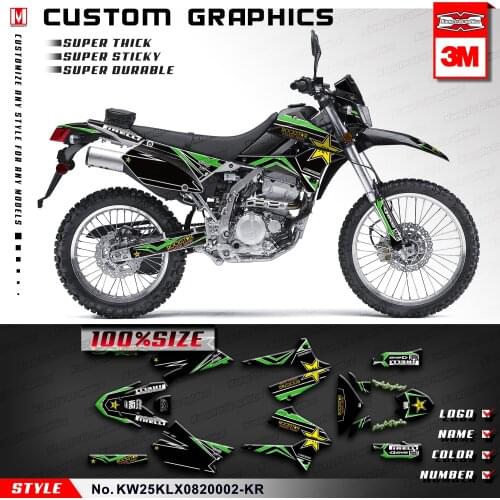 KUNGFU GRAPHICS Off-Road Sticker Kit for KLX 250 S D-Tracker X Final Edition 2008 2009 2010 2011 2012 2013 2014 2015 to 2020